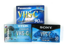 VHS-C Video Tape 3 pak 30/90 Minute Premium G...