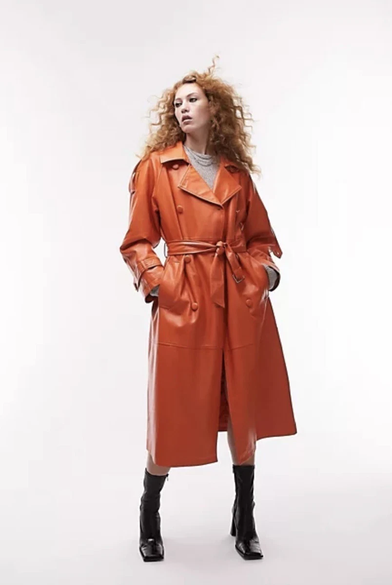 Topshop orange best sale coat