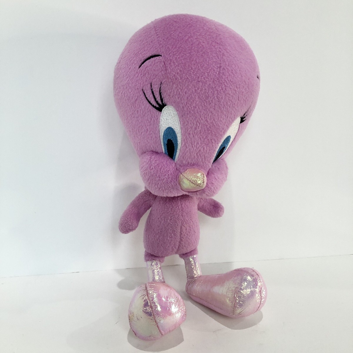 Retro Mattel Purple Pink Tweety Bird Plush w Sparkle Feet