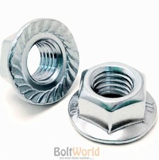 M8 / 8mm ZINC PLATED PASSIVATED HEX SERRATED FLANGE NUTS NUT BZP DIN 6923 BW