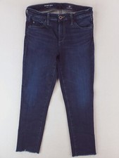 AG Adriano Goldschmied Jeans Womens 27 Blue Prima Ankle Cigarette Raw Hem Dark