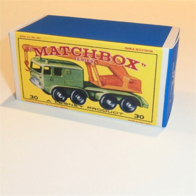 Matchbox Lesney No 30 Eight Wheel Crane Truck Empty Repro E  Box*