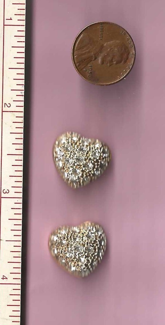 Solid Gold tone Heart Shaped Simulated Diamonds S… - image 3