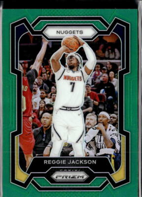 2023-24 Panini Prizm #235 Reggie Jackson Prizms Green Denver Nuggets