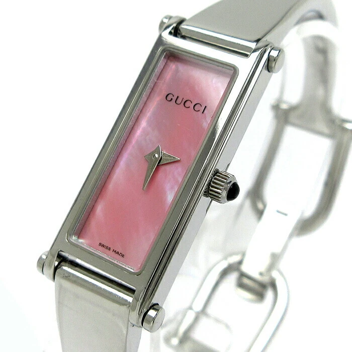 Montre Gucci d'occasion bracelet montre femme cadran rose 1500L GUCCI femme s nettoyée