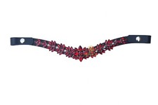 Stylish  Stunning Red Horse Bridle Snap Browband Made From Durable Leather .