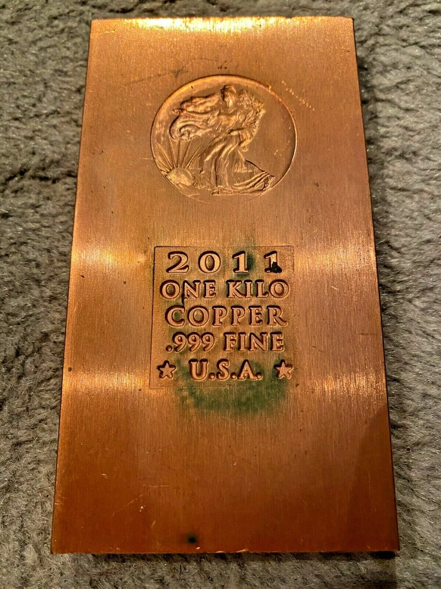 1 KILO 2.2 POUNDS .999 Fine Copper Bullion Ingots WALKING