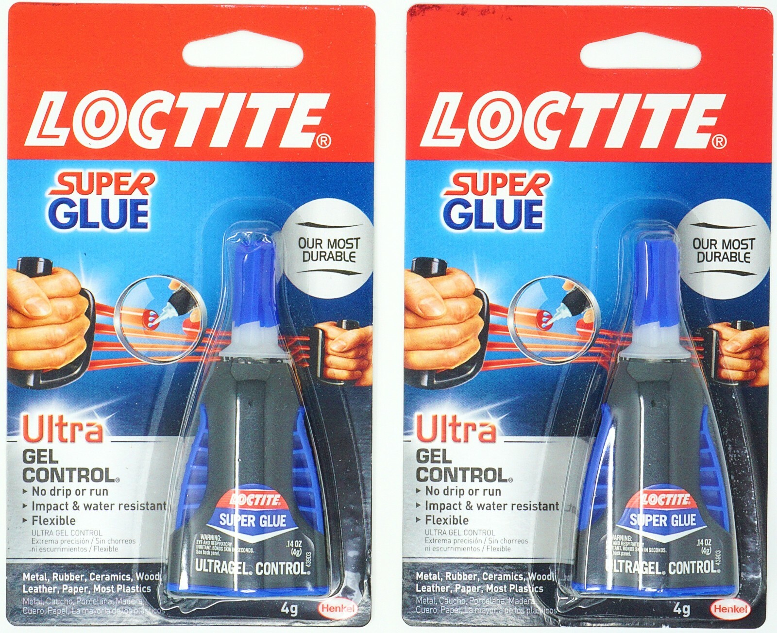 Loctite Ultra Gel and Liquid Control Super Glue, 4 Gram Adhesive Multi