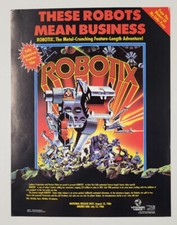 VHS SELL SHEET FOR VESTRON VIDEO RELEASE OF ROBOTIX FEATURE ANIMATED FILM 1986