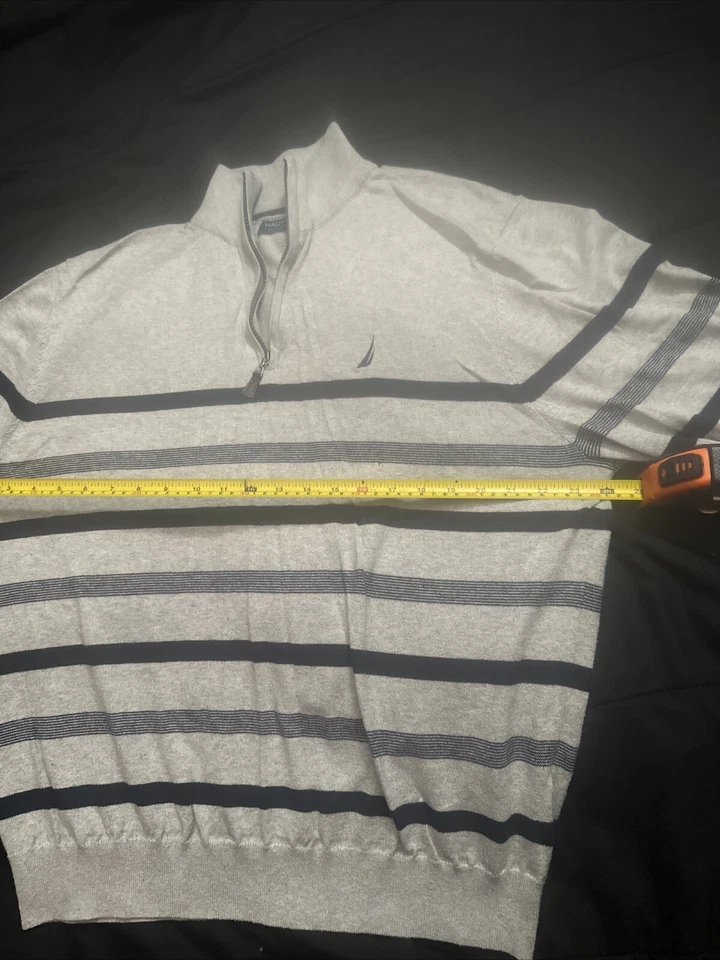 Suéter pulôver Nautica NAV TECH listras cinza/azul ótimo estado! - Imagem 4 de 4
