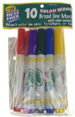 Crayola Color Wonder Mess Free 10 Broad Line Markers Pad Non Toxic