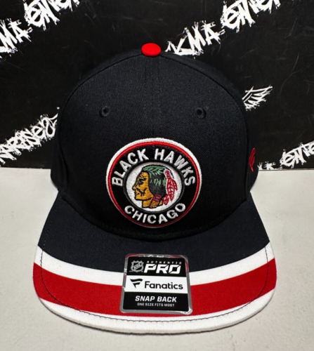 Neuf avec étiquettes chapeau instantané Fanatics NHL Chicago Blackhawks logo rétro authentique PRO NEUF - Photo 1 sur 2