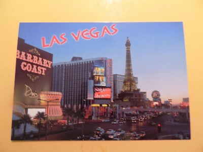Barbary Coast Bally's Paris Casino Hotels Las Vegas Nevada vintage postcard 