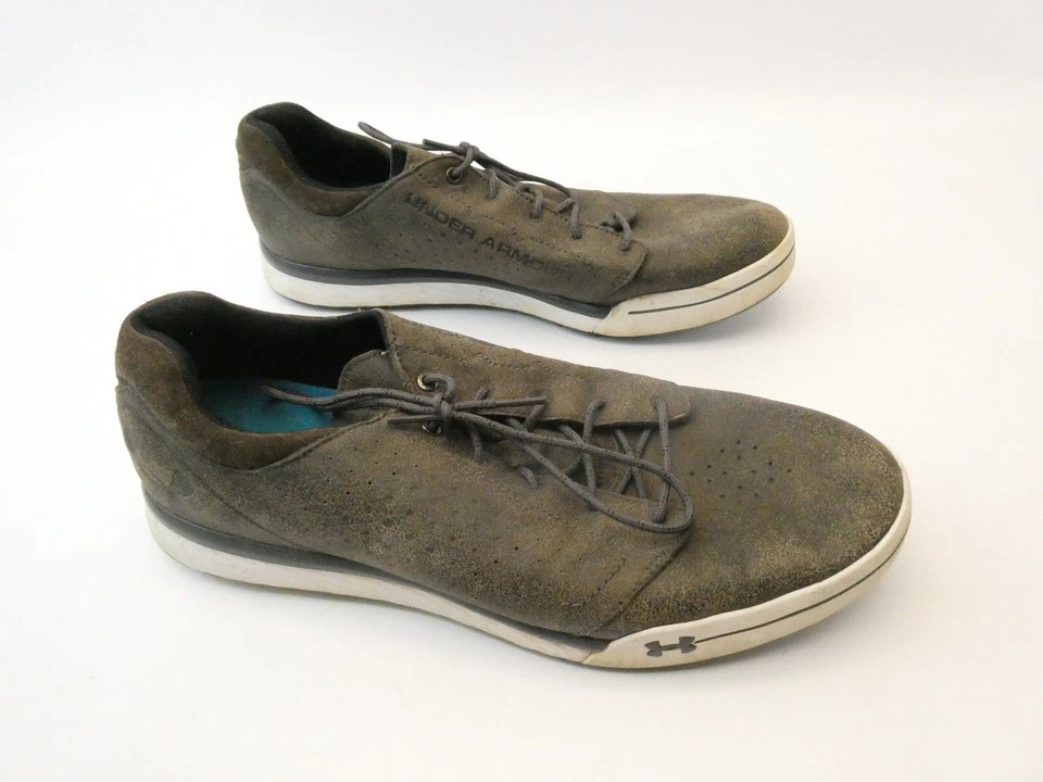 Tênis de golfe usado Spikeless Under Armour couro tempo superior masculino tamanho 12 híbrido - Imagem 2 de 4