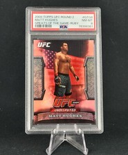 2009 Topps UFC MATT HUGHES RUBY #/8 SSP HALL OF FAME ROOKIE CARD PSA 8