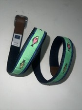 JANIE AND JACK BOYS BELT Size 4/5 navy blue green Fish 6 To 8