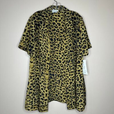 Vintage NWT MARIE CLARE FASHION Animal Print Lightweight Open Cardigan Size 16W