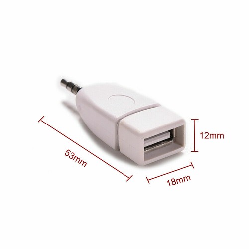 AUX Audio 3.5mm Male Plug To USB 2.0 Female Converter Adapter Jack MP3 Car Parts - Picture 10 of 10