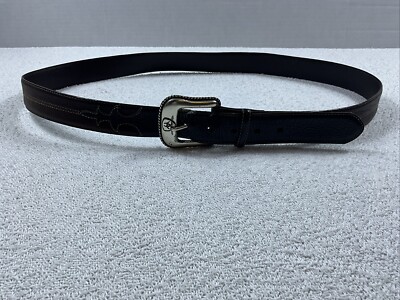Ariat Men s Full Grain Braided Leather Black Belt 46/115  GripStrip Black/brown