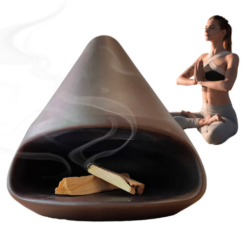 Palo Santo Holder,Incense Burner For Sage Sticks,Black Smudge Bowl Ceramic