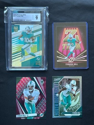 Tyreek Hill lot with Graded 9 Holo, Insert, Parallels, Refractor and #/175 Prizm