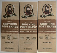 Dr Squatch Soothing Post Shave 2.5 FL OZ EACH Wood Barrel Bourbon NEW 3PK