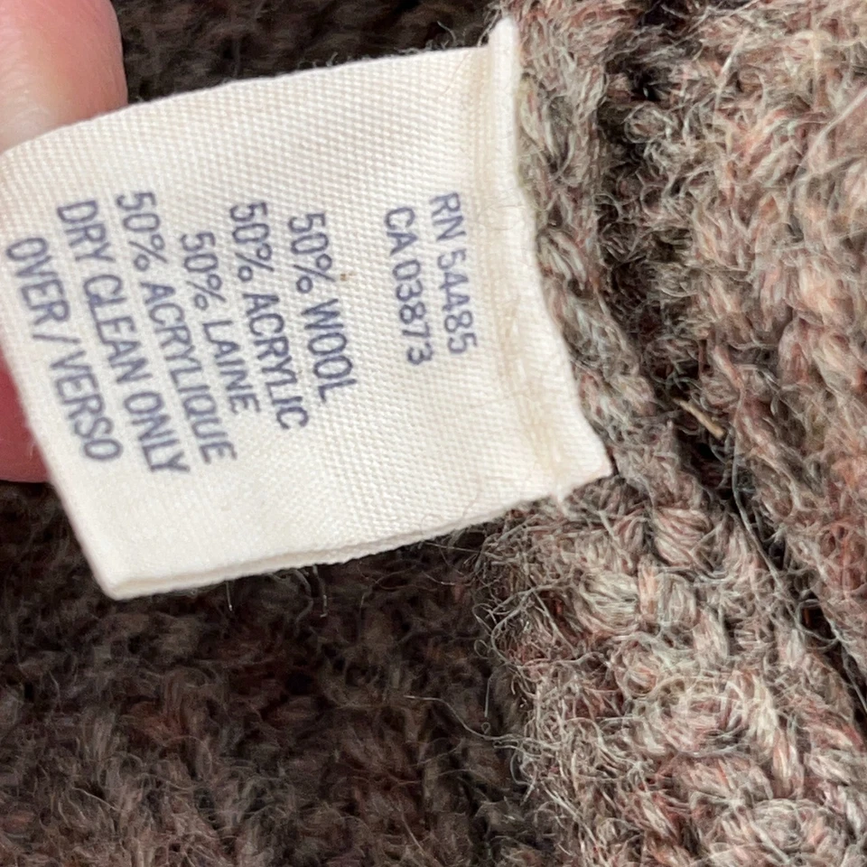 Vintage Y2K American Eagle Sweater Women XL Brown Wool Blend Cardigan Cropped - Image 4 of 4