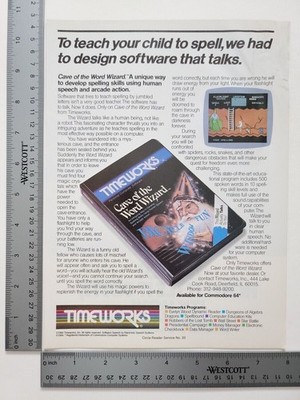 Timeworks Cave Of The Word Wizard Vintage Software Print Advertisement