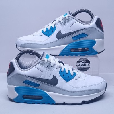 Nike Air Max 90 - UK Größe 5,5 - Turnschuhe Weiß Rot Blau Sneaker EUR 38,5