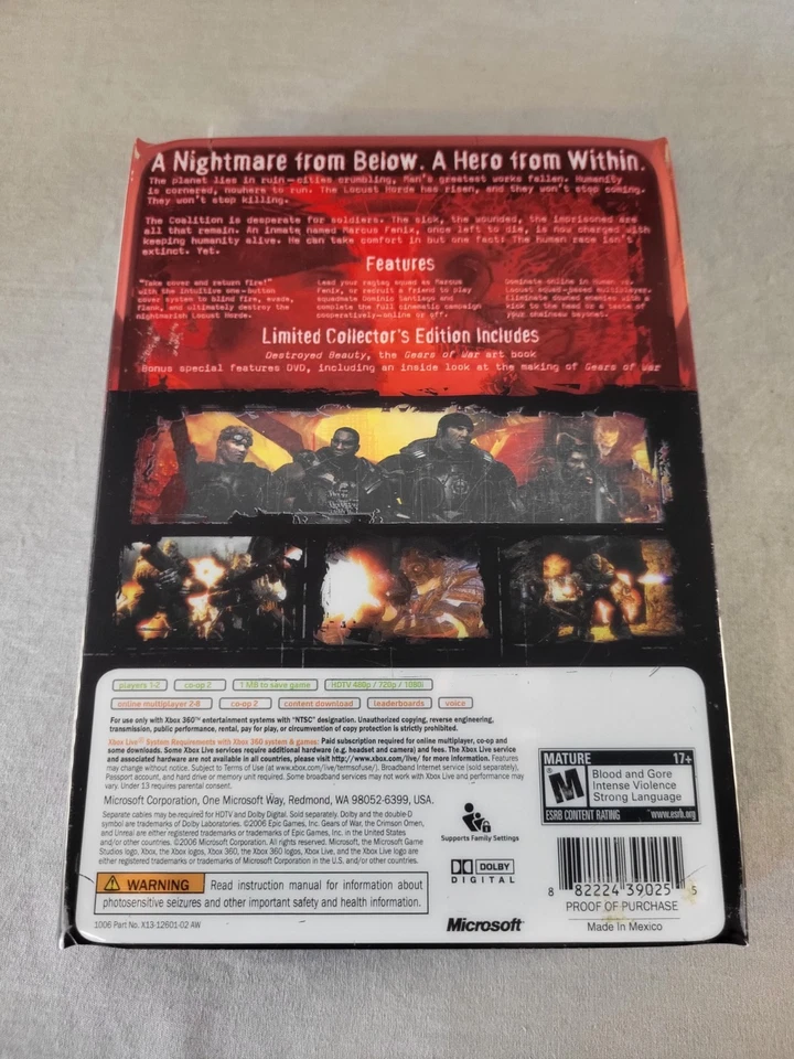 Gears of War Limited Collector's Edition, Xbox 360, Complete, Authentic! - Image 3 of 4