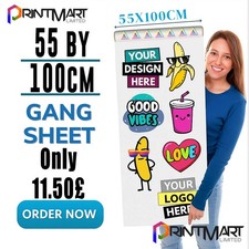 DTF Gang Sheet Printing 55cm Wide | By The Metre | UK Custom Transfers