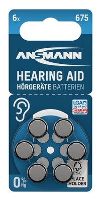ANSMANN Hörgerätebatterien Typ 675 / PR44 6 Stück