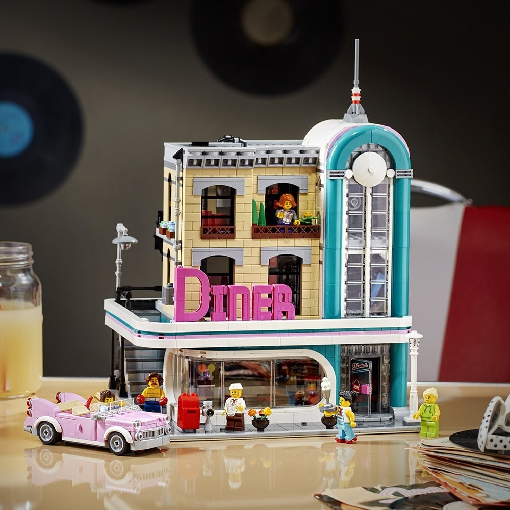 Downtown Diner #10260 Building Blocks Set Compatible with LEGO 2480 PCS