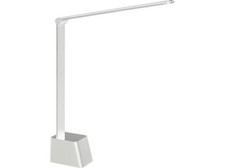 Minimalist LED Desk Lamp, 5 Lighting Modes, USB Charging Port, Aluminum White