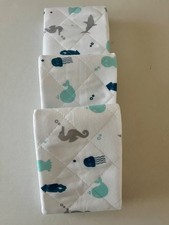 Waterproof Baby Diaper Changing Pad Reusable 14 x27'', 3 Count Nautical Whales