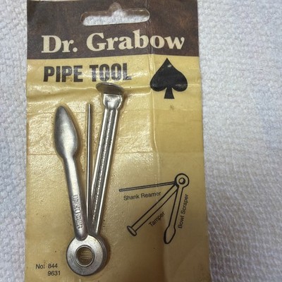 ANTIQUE Style Dr. Grabow Brand 3-way Smoking Pipe Tool Tamper Hong Kong