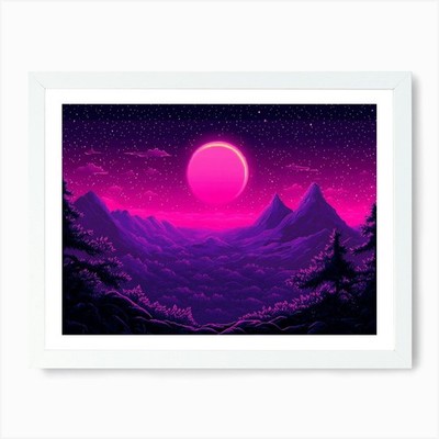 Purple Mountains 1 Kunstdruck gerahmt Wandbild Poster Leinwanddruck Bild