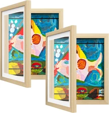 2 Pack Kids Art Frame, Kids Artwork Frames Changeable 8 X10.5 with Mat and 9 X12
