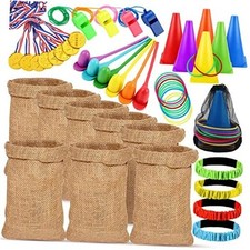 51 Pcs Carnival Outdoor Games Set Potato Sack Race Bags 3 Legged Race Bands