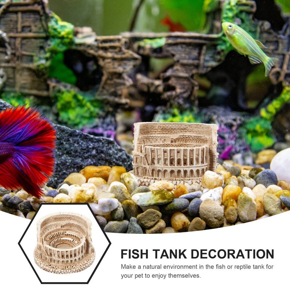 Fish Tank Structure Decor Roman Colosseum Modeling Figurine Small ...