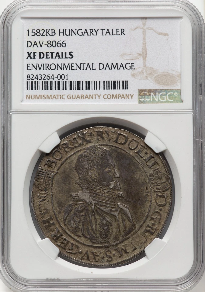 Hungary - 1582 Rudolf II Taler- NGC XF Details - CHOICE 16th CENTURY TALER! - Image 3 of 4