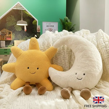 Cute Smile Moon Sun Plushie Stuffed Toy Kid Pillow Bedroom Decor UK