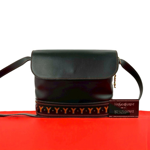 Yves Saint Laurent Cassandra Cutout Shoulder Bag Leather Black Unisex #TVB2407