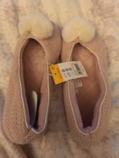 Fluffy 3D Heart Pom Pom Slippers from Matalan BNWT Size 6