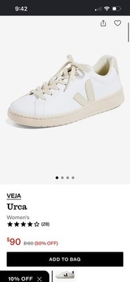 VEJA Urca Womens Size 7 Cream And White