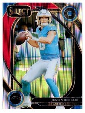 2024 Panini Select - Club Level Justin Herbert #232 Black & Red Shock Prizm