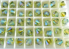 Swarovski 5301 8mm bicone beads Light Olivine AB2X 8pcs