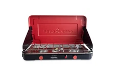 Two-Burner Camp Stove with Windscreen Lid - 20,000 BTU for Outdoor Cooking