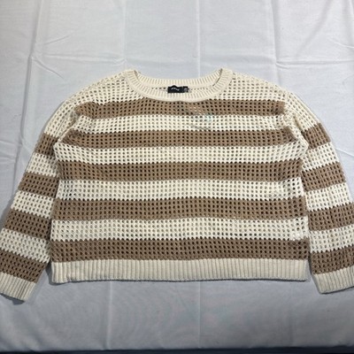 RD Style Knit Crochet Sweater Women s Large NWT