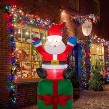 6FT Christmas Inflatable Santa Claus Decorations with LED Lights Outdoor Decor